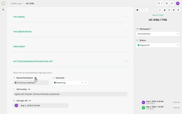 Reveal and lock sections through a workflow — product demonstration