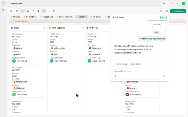 Create records from a spreadsheet — product demonstration