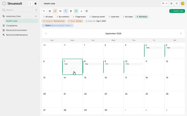See rechecks on a calendar — product demonstration
