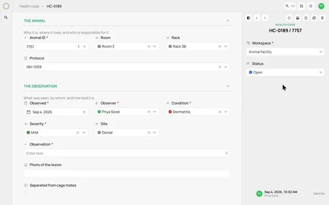 Give records a recognizable code and key — product demonstration