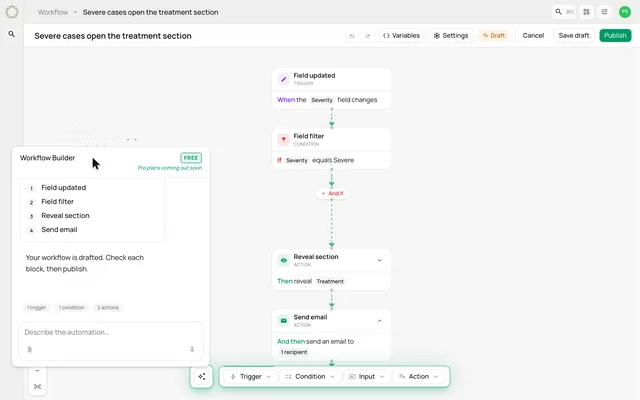 Draft a workflow from a sentence — product demonstration