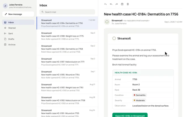 Write the email your workflow sends — product demonstration
