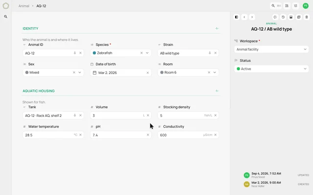 Use one animal form across species — product demonstration