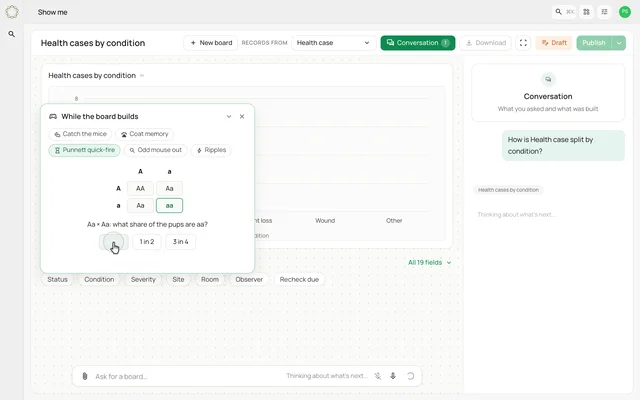 Explore the small games during an AI task — product demonstration