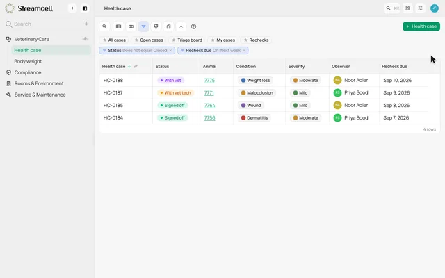 Filter for next week's rechecks — product demonstration