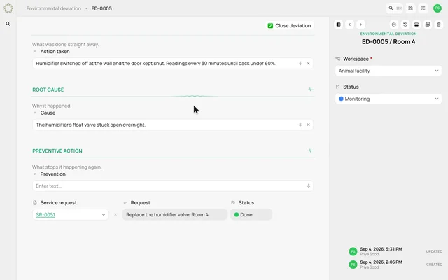Follow an out-of-range room reading — product demonstration