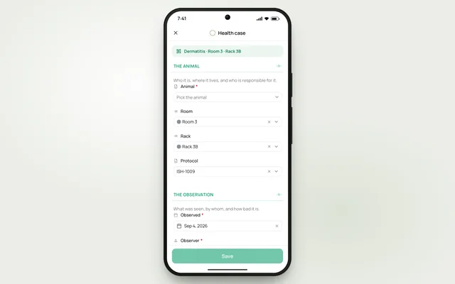 Open a health case from a rack code — product demonstration