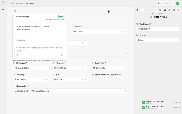 Turn an observation into record fields — product demonstration