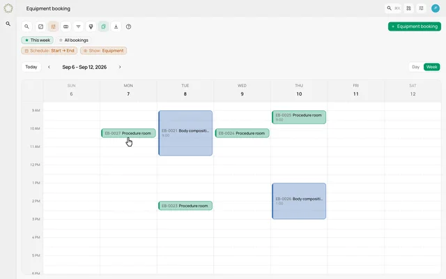 Reserve time on a week schedule — product demonstration