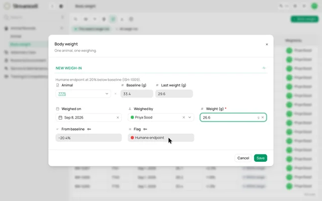 Connect weight readings to a configured flag — product demonstration